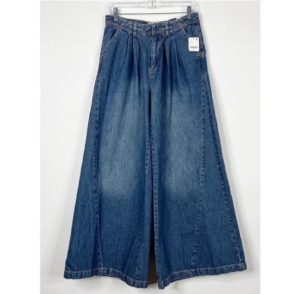 Free People Blue Flare & Wide Leg Jeans - Picture 5 of 6